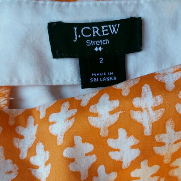 J. Crew orange and white pattern skirt, size 2 - Picture 3 of 6